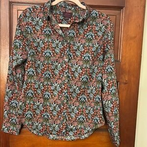 J. Crew Liberty of London Floral Blouse - Red, Blue, Green